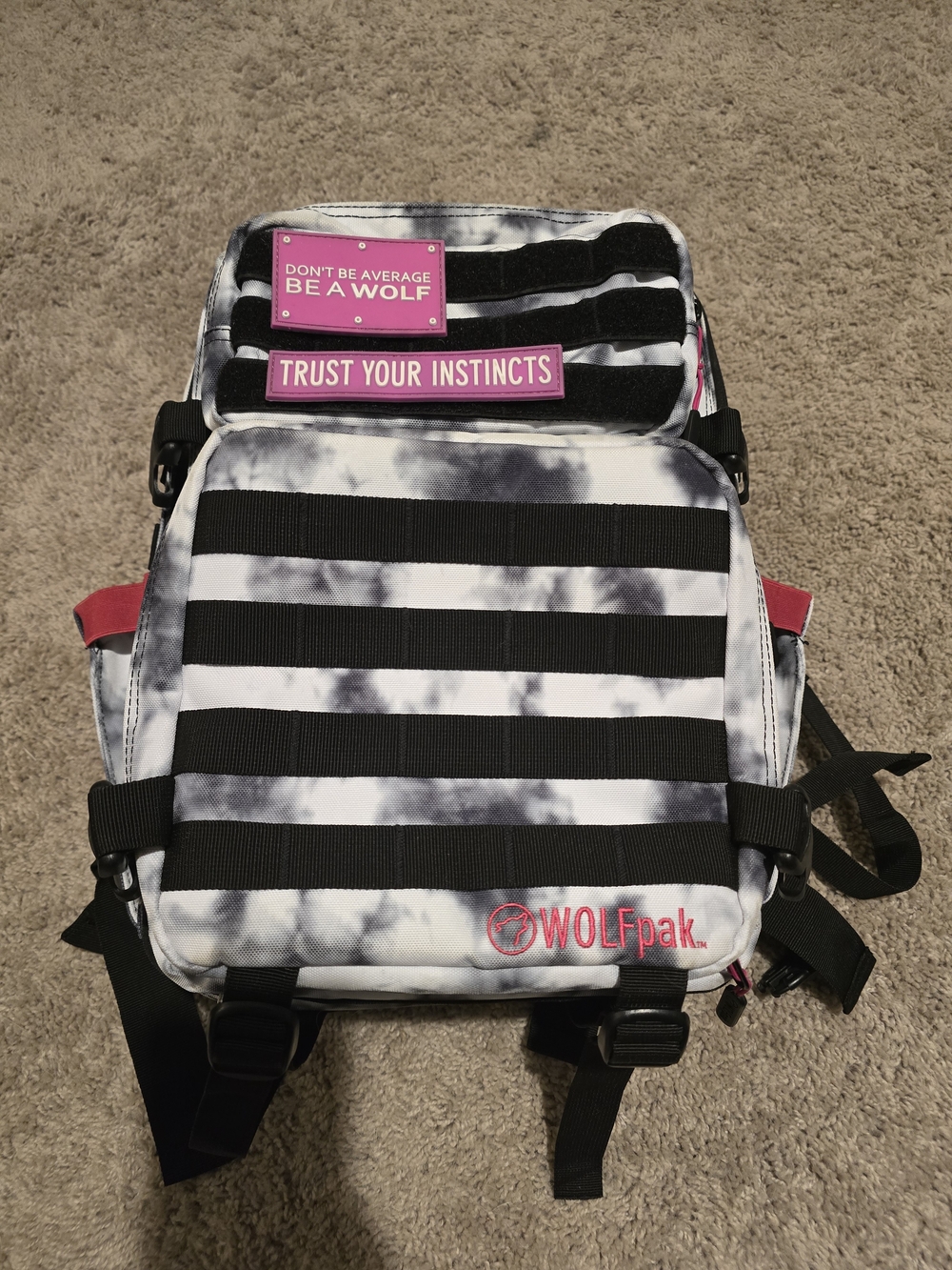 WOLF Tie-Dye Tactical Backpack - Pink Accents